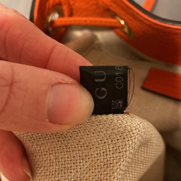 Gucci orange monogram canvas bucket crossbody shoulder bag - Picture 9 of 10